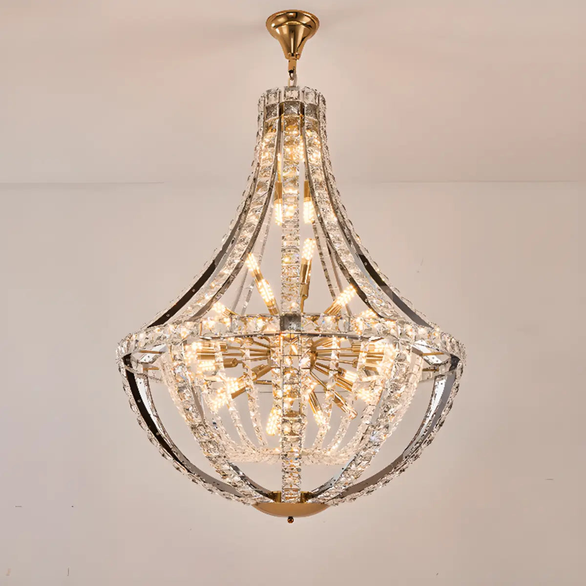 Empire Crystal Gold Sputnik Large Foyer Chandelier Image - 2