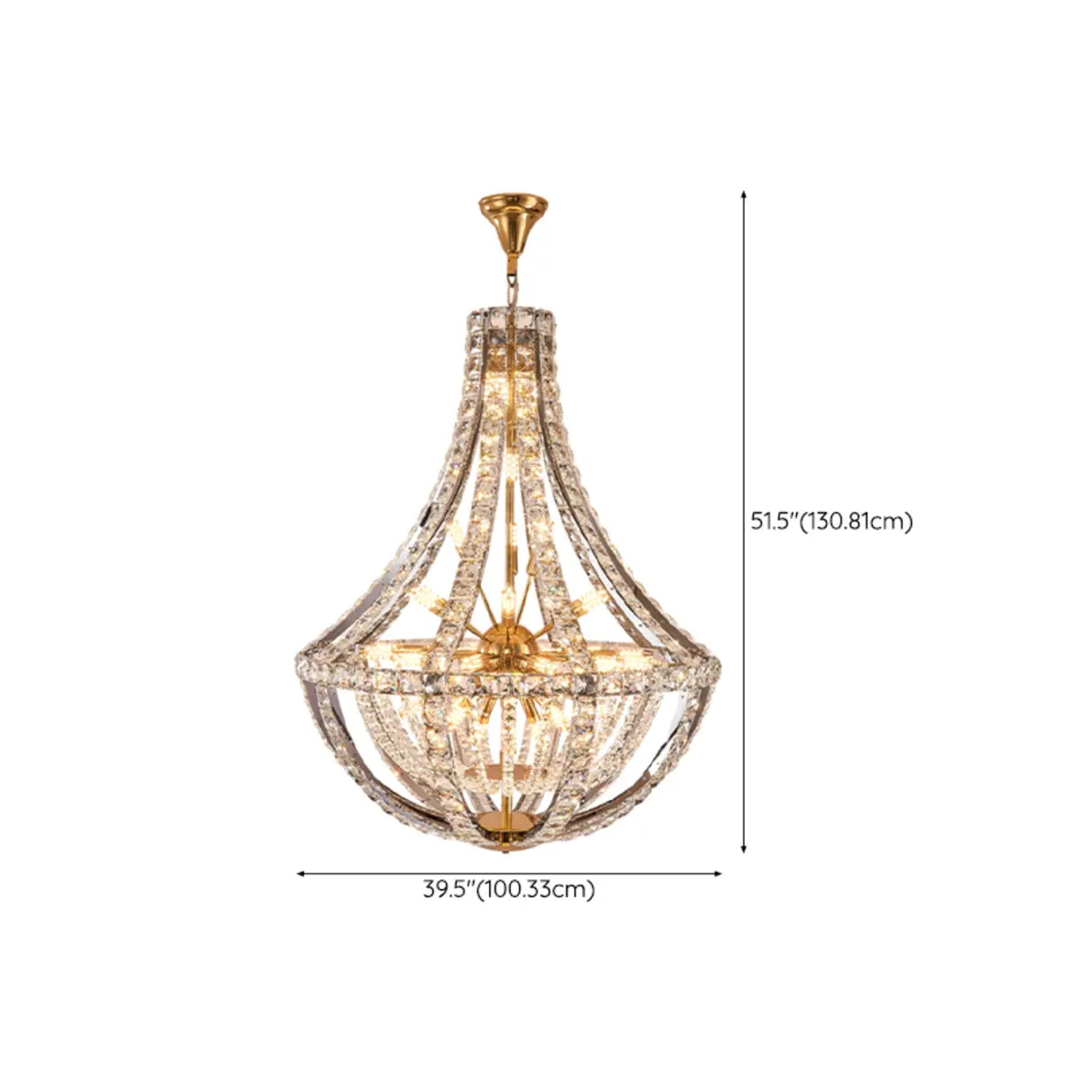 Empire Crystal Gold Sputnik Large Foyer Chandelier Image - 20