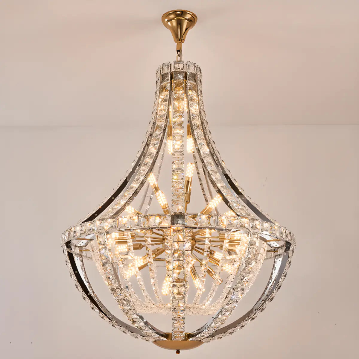 Empire Crystal Gold Sputnik Large Foyer Chandelier Image - 3