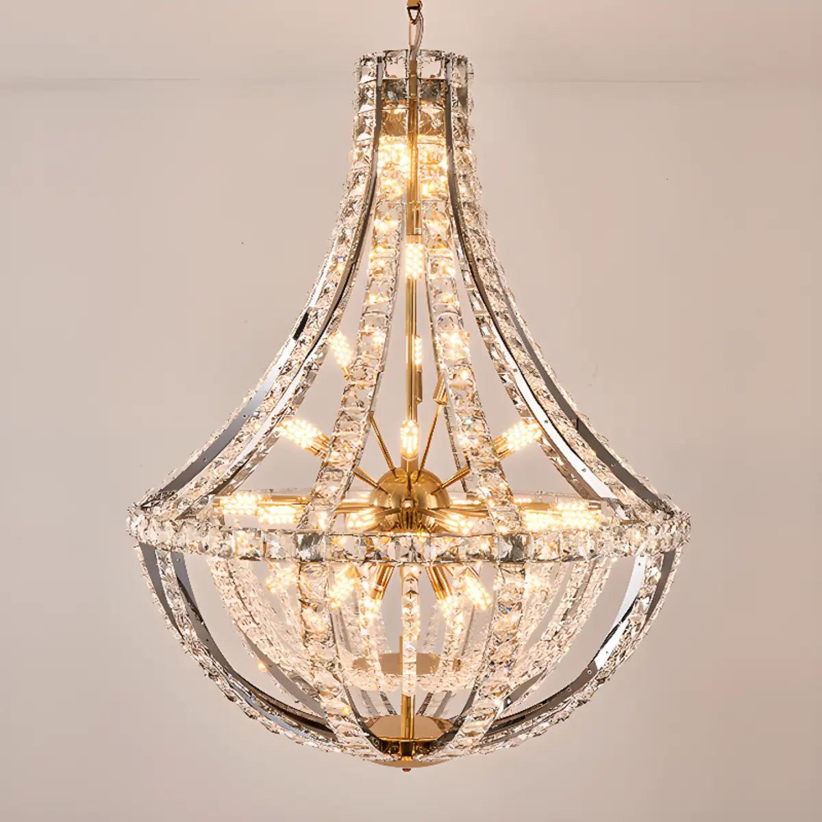 Empire Crystal Gold Sputnik Large Foyer Chandelier Image - 5