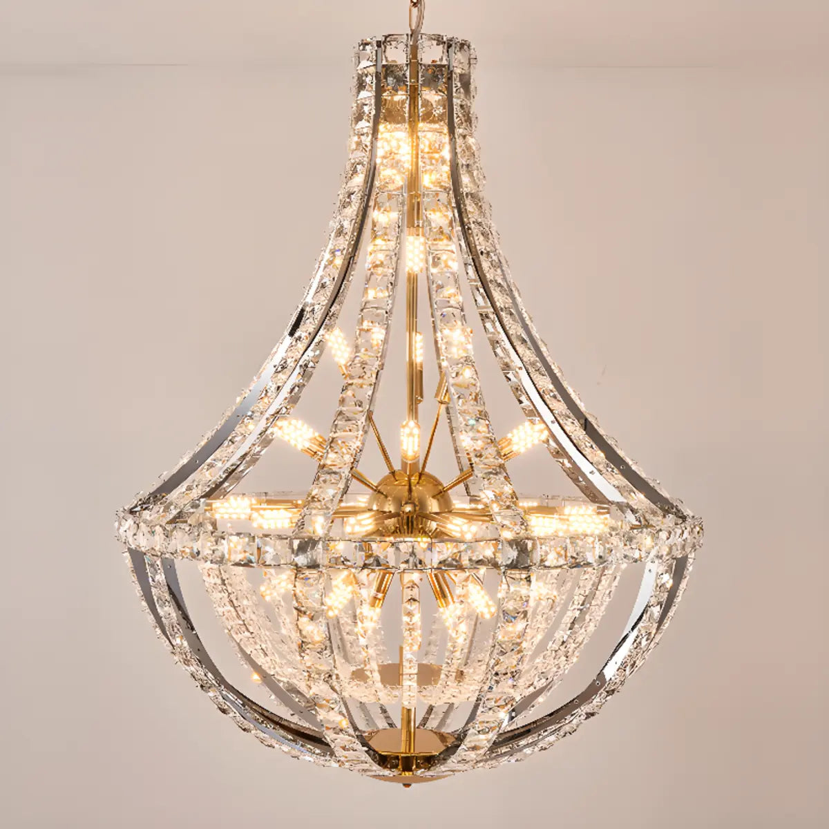 Empire Crystal Gold Sputnik Large Foyer Chandelier Image - 7