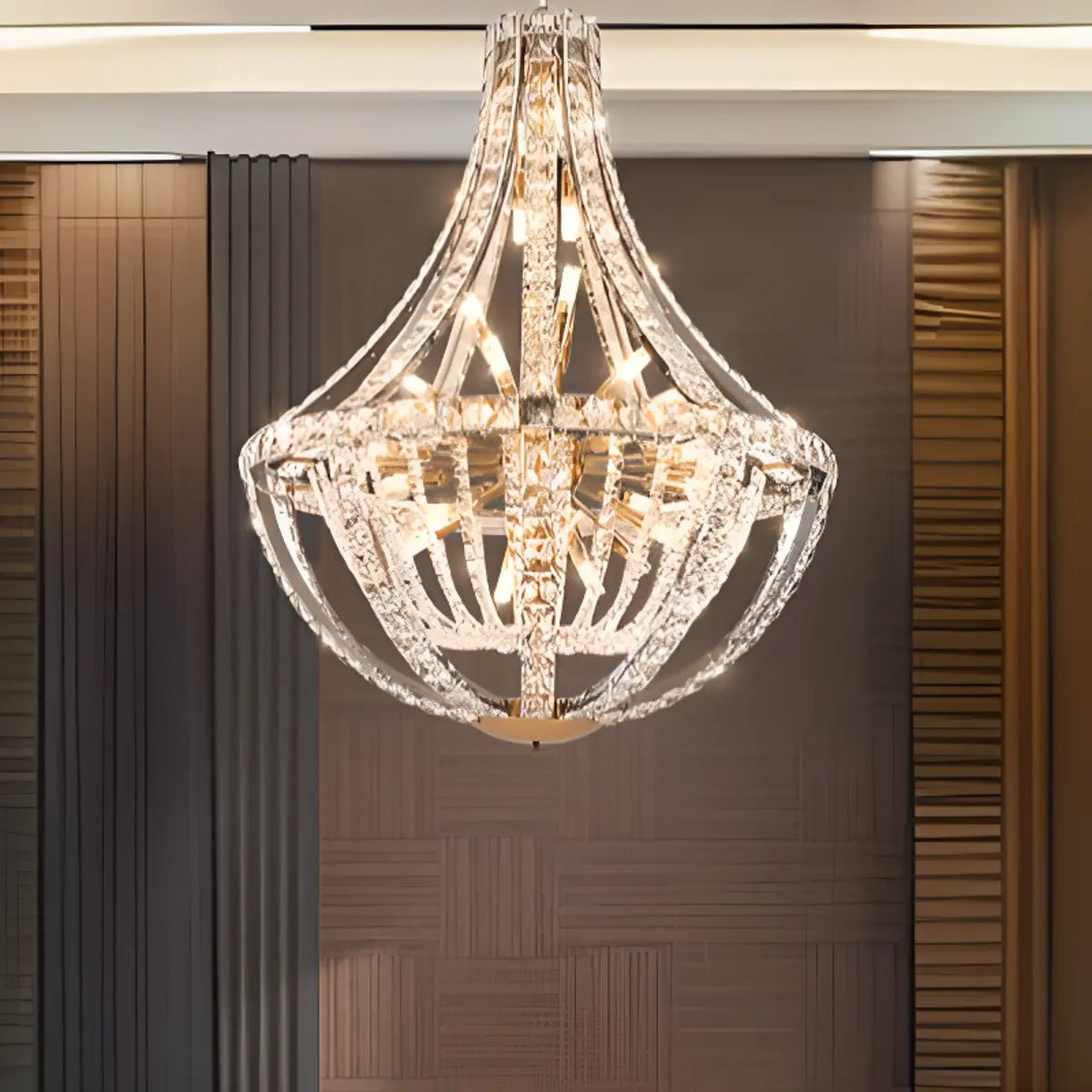 Empire Crystal Gold Sputnik Large Foyer Chandelier Image - 8