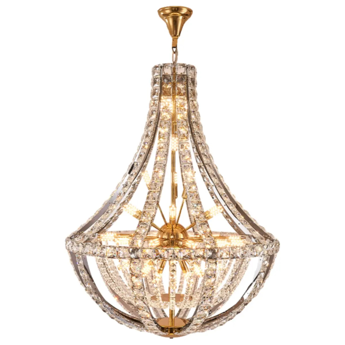 Empire Crystal Gold Sputnik Large Foyer Chandelier Image - 9