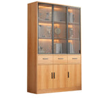 Enclosed Natural Finish Oak Standard Display Cabinet Image - 5