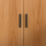 Enclosed Natural Finish Oak Standard Display Cabinet Image - 6