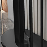 Entrance Abstract Base Elliptical Marble Black Console Table Image - 7