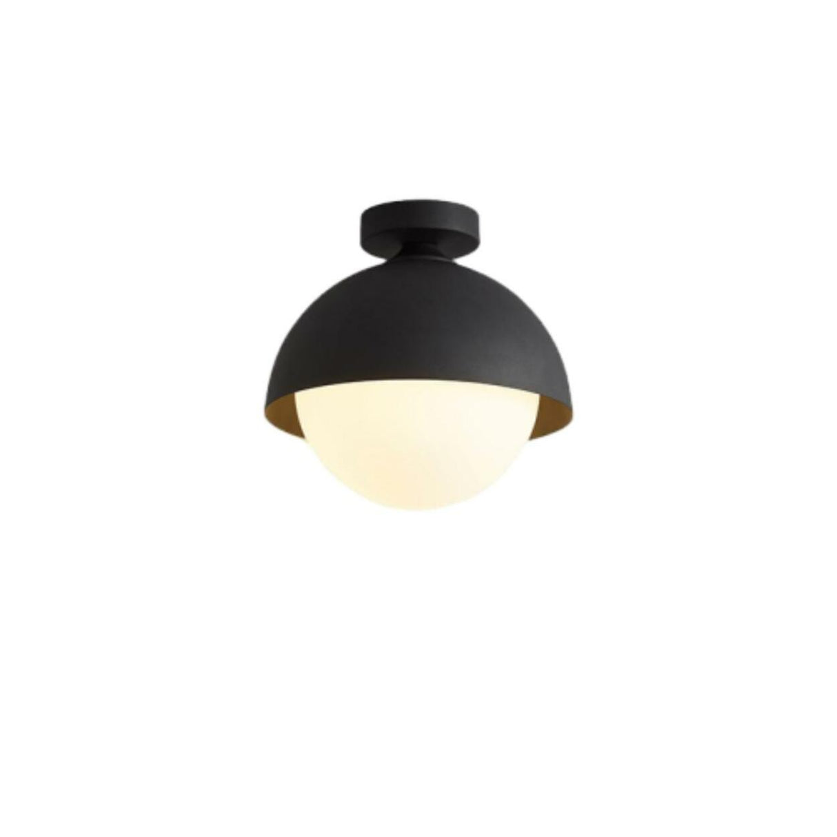 Entrance Mini Black Ball Semi-Flush Mount Ceiling Light Image - 3