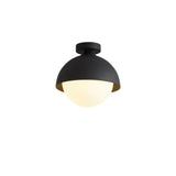 Entrance Mini Black Ball Semi-Flush Mount Ceiling Light Image - 3
