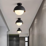 Entrance Mini Black Ball Semi-Flush Mount Ceiling Light Image - 4