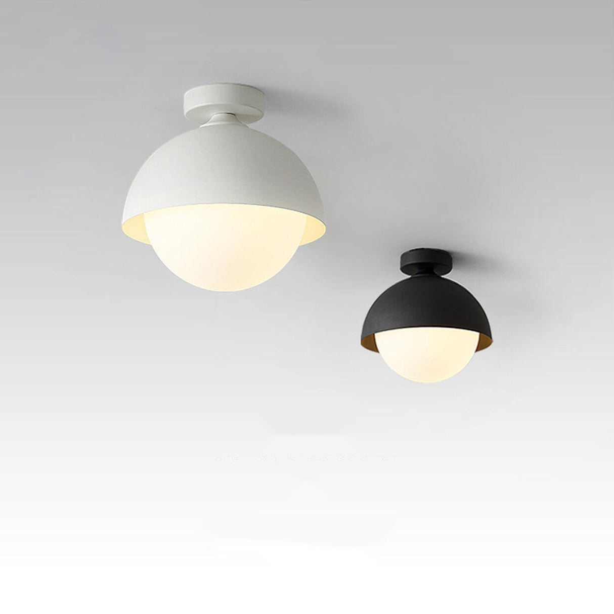 Entrance Mini Black Ball Semi-Flush Mount Ceiling Light Image - 8
