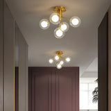 Entrance Mini Firefly Glass Semi-Flush Mount Lamp 5-Bulb Image - 1