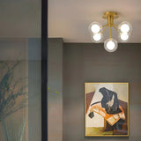 Entrance Mini Firefly Glass Semi-Flush Mount Lamp 5-Bulb Image - 4