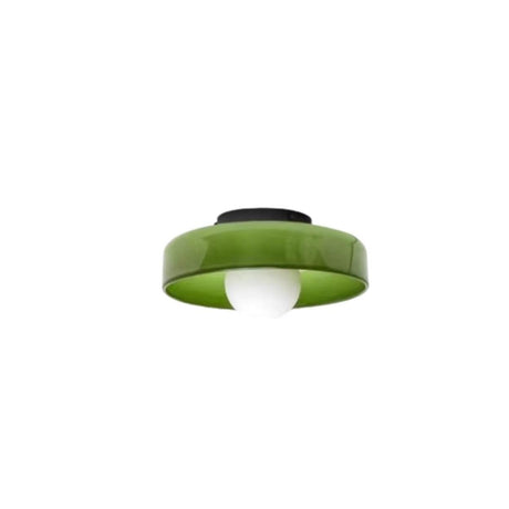 Entrance Mini Green Semi-Flush Mount Fixture 1 Light Image - 2