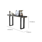 Entrance Rectangle Black Pine Metal Base Console Table Image - 12