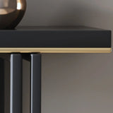 Entrance Rectangle Black Pine Metal Base Console Table Image - 5