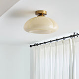 Entrance Simple Mini Dome Glass Semi-Flush Mount Light Image - 17
