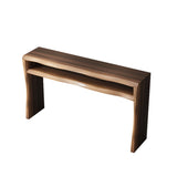 Entrance Wave Pine Wood Brown Storage Console Table Image - 2