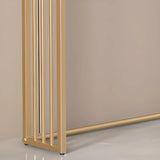 Entry Console Rectangular Metal and Marble White Table Image - 6