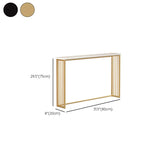 Entry Console Rectangular Metal and Marble White Table #size