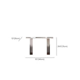 Entry Double Pedestal Acrylic Marble Top Console Table Image - 22