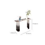 Entry Double Pedestal Acrylic Marble Top Console Table Image - 27