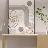 Entry Geometric Metal Grey High Glossy Storage Console Table Image - 4