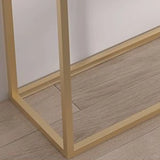 Entry Geometric Metal Grey High Glossy Storage Console Table Image - 7