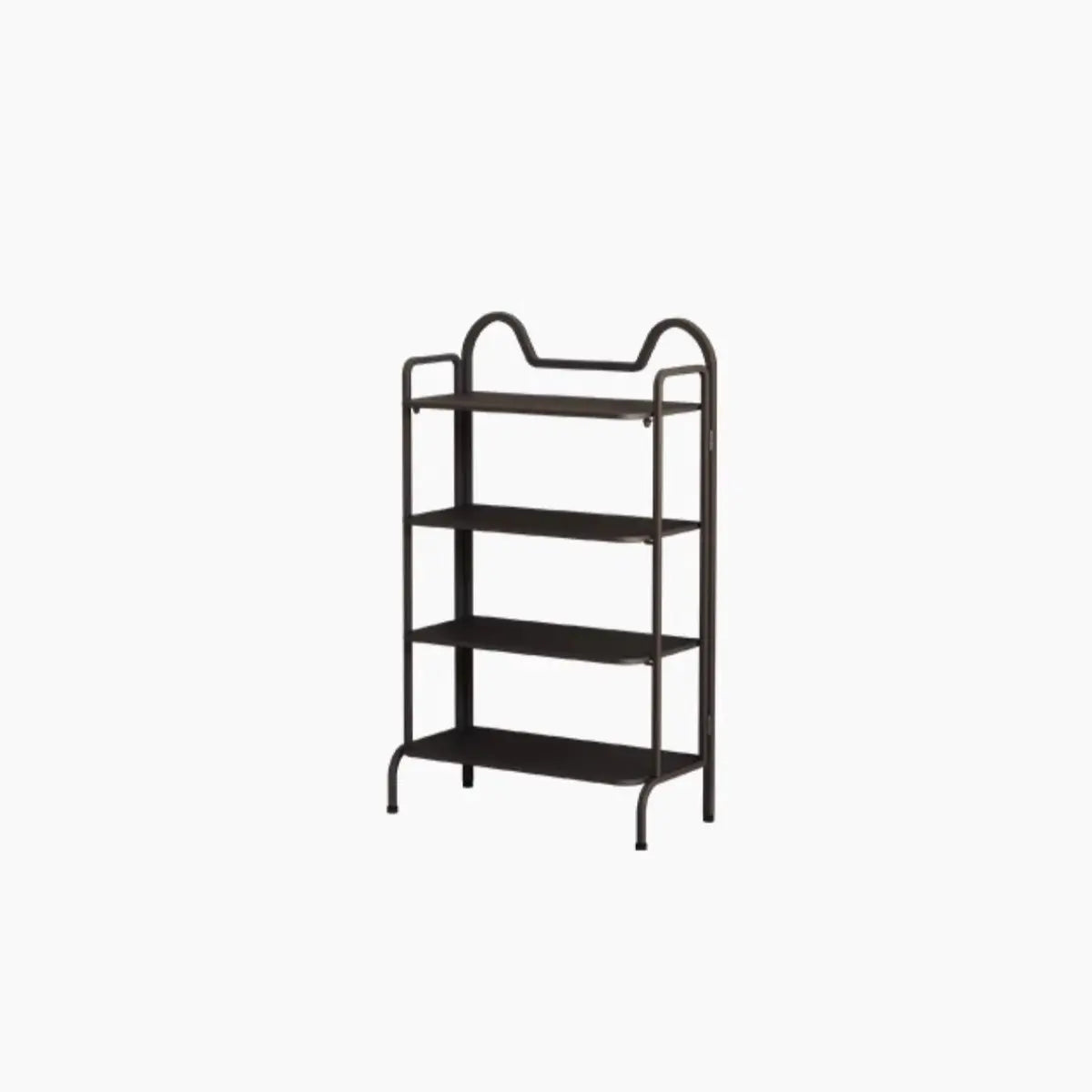 Entryway Black Modern Metal Open Storage Shoe Rack Image - 10