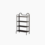 Entryway Black Modern Metal Open Storage Shoe Rack Image - 10