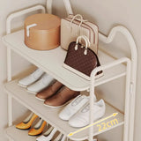 Entryway Black Modern Metal Open Storage Shoe Rack Image - 15