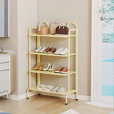Entryway Black Modern Metal Open Storage Shoe Rack Image - 6