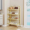 Entryway Black Modern Metal Open Storage Shoe Rack Image - 6