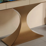 Entryway Blue Rectangular Sintered Stone Console Table Image - 7