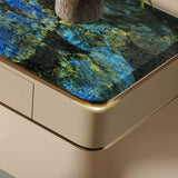 Entryway Blue Rectangular Sintered Stone Console Table Image - 8