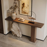 Entryway Creative Double Pedestal Wood Console Table Image - 3