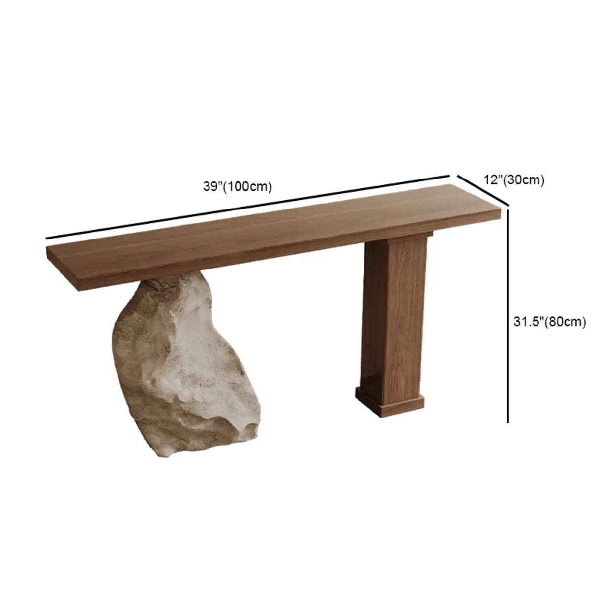 Entryway Creative Double Pedestal Wood Console Table 