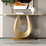 Entryway Decorative Half Moon Sintered Stone Console Table Image - 4