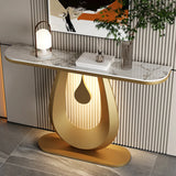 Entryway Decorative Half Moon Sintered Stone Console Table Image - 9