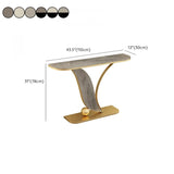 Entryway Half-circle Abstract Marble Gold Console Table Image - 16