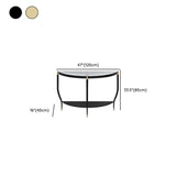 Entryway Half-Circle Stone Gold Floor Shelf Console Table #size