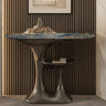 Entryway Half-Moon Marble Console Table with Shelf Image - 3