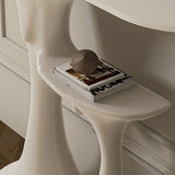 Entryway Half-Moon Marble Console Table with Shelf Image - 8