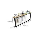 Entryway Minimalist Metal Trestle Base Console Table Image - 15