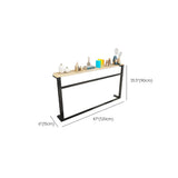 Entryway Minimalist White Metal Wood Console Table Image - 11