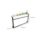 Entryway Minimalist White Metal Wood Console Table Image - 12