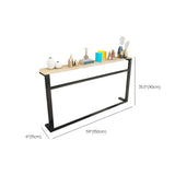 Entryway Minimalist White Metal Wood Console Table Image - 14