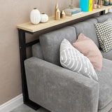 Entryway Minimalist White Metal Wood Console Table Image - 2