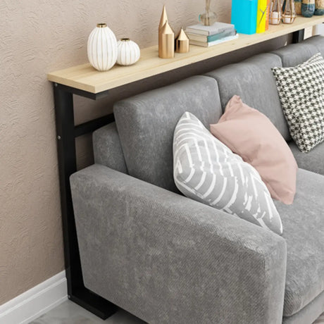 Entryway Minimalist White Metal Wood Console Table Image - 2