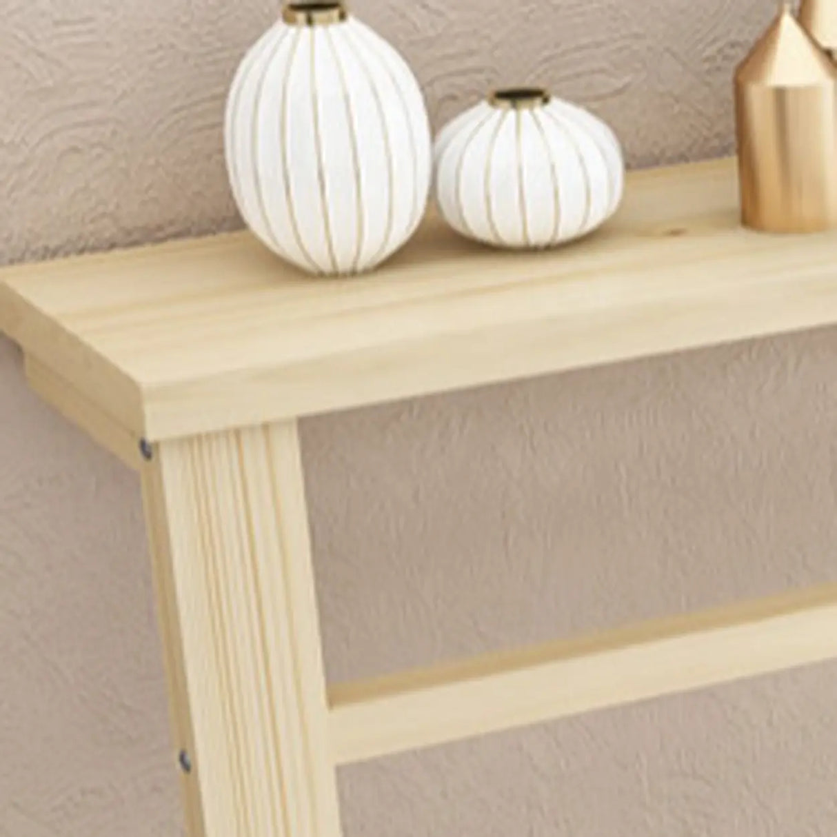 Entryway Minimalist White Metal Wood Console Table Image - 5