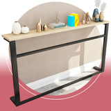 Entryway Minimalist White Metal Wood Console Table Image - 6